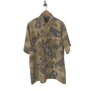 Alpine Top Men Hawaiian Print Button Up Shirt Size Large Vacation Beach